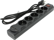 PrelungitorcuprotectieDefenderDFS751,black,1.8m,5sockets,2xUSB