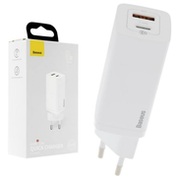 UniversalHomeChargerBaseusGaN2Lite,2xUSB(U+C),65W,5V/3A,WhiteCCGAN2L-B02