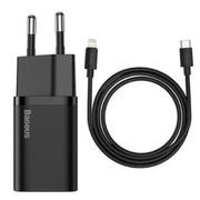 UniversalHomeChargerBaseusSuperSi,1xUSBType-C,20W,5V/3A,Cableincluded(Type-C-Lightning,1m),BlackTZCCSUP-B01