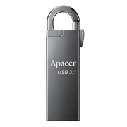 128GBUSB3.1FlashDriveApacer"AH15A",DarkGray,Metal,Keychain-Carabin,Capless(AP128GAH15AA-1)