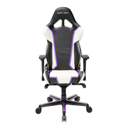 GamingChairsDXRacer-RacingOH/RH110/NWV,Gamerweight113kg/height185cm,PUCover-Black/White/Violet,FoamDensity50kg/m3,5-starInlaidColorBarBase,GasLift4Class,TiltMechanism-Angle135*,AdjustableArms-3D,Pillow-2,Caster-3,22kg