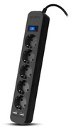 SurgeProtectorSVENSF-05LU5Sockets+2USB(2.4A)3m,Black