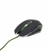 GembirdMUSG-001-G,GamingOpticalMouse,2400dpiadjustable,6buttons,Illuminatedscrollwheel,logoandsideaccents;Non-sliprubberizedergonomicdesign,Practicaltanglefreenylonmeshcable,USB,Black-Green