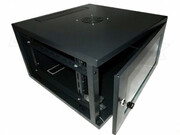 19"4UWallMountedcabinet,SN-RNK19"4U-06-06-ДС-2БГ,600х600х288,GlassDoor,Black