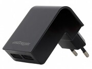 UniversalUSBCharger-GembirdEG-U2C2A-02,2xUSB-5V/2.1A,Input:110/240V,Black
