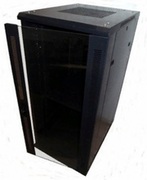 19"18UStandardFloorRack,SN-NO19"18U-06-06-ДC-ПГ-2БГ,600х600х935/970*,GlassDoor,Black