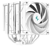 DEEPCOOLCoolerAK620WH,SocketLGA2066/2011-v3/2011/1700/1200/1151/1150/1155&AM5/AM4,Dual-Tower,upto260W,2xFDBfans:120x120x25mm,500~1850RPM±10%,<28dB(A),68.99CFM,4-pinPWM,6x6mmCooperHeatpipes,CooperBase,White