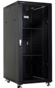 19"27UStandardFloorRack,SN-NO19"27U-06-06-ДС-ПГ-2БГ,600х600х1400*,GlassDoor,Black