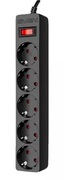 SurgeProtector5Sockets,5.0m,SvenSF-05E,Black,flame-retardantmaterial