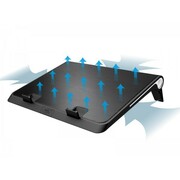 DEEPCOOL"N180",NotebookCoolingPadupto15.6",1fan-180mmwithfanspeedcontrolbutton,600-1000rpm,<16~20dBA,84.7CFM,2viewinganglesadjustable,DualUSBports,MetalMeshPanel,Black