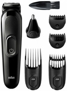 TrimmerBraunMGK3220,uni,rechargeablebatteryoperation(operatingtime50minutes,chargingtime10hours),13cuttinglengths(0.5-21mmin0.5mmsteps),5attachment(4xComb,1xhairclipping,1xnoses-/earhairtrimmer),washable,waterproof,b