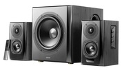 EdifierS351DBBlack,2.1/RMS150W(70W+2x40W),AudioIn:Bluetooth5.1aptXWirelessSound,RCAx2,PC,AUX,optical,coaxial,remotecontrol,allwooden,(sub.8"+satl.(3,5"+1"))
