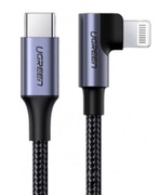 UGREENCableType-CtoLightning3A,1.5m,AngledBraidedUS305,Black