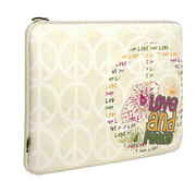 G-CubeGNH-10PSoHappyTogetherPeaceLaptopSleevBag,10-11.6",Size:28.5*1,8*20cm,(Beige)