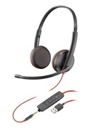 PlantronicsBlackwireC3225(209747-101),USB-A/Jack3.5mm,Microphonenoise-canceling,SoundGuard,DSP,Receiveoutputfrom20Hz–20kHz,Microphone100Hz–10kHz,Callanswer/ignore/end/hold,redial,mute,volume+/-,OEM