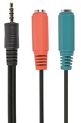 GembirdCCA-4173.5mm4-pinplugto3.5mmstereo+microphonesocketsadaptercable,allowsconnectingstandardheadsetsandmicrophonestotablets,netbooks,ultrabooksetc.,0.2mBlack