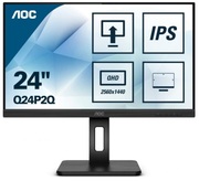 23.8"AOCIPSLEDQ24P2QBlack3-sidesBorderless(4ms,50M:1,250cd,2560x1440,178°/178°,VGA,HDMI,DisplayPort,USBHub:4xUSB3.0,Speakers2x2W,AudioLine-in/out,Pivot,Height-adjustable,VESA)