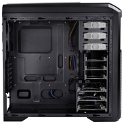 DEEPCOOL"KENDOMENTI"ATXCase,withSide-Window,withoutPSU,Tool-less,5fanspre-installed(2x120mmWhiteLEDfanand3x120mmblackfan),Fan-speedadjustingswitch,BottommountedPSU,1xUSB3.0,2xUSB2.0/Audio,Black/Titanium