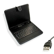 KeyboardCase9.7",Black,Russian,PlasticUSBKeyboard+LeatherCaseforTablet9.7"