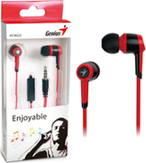 "In-earHeadsetGeniusHS-M225,Mic,1xmini-jack3.5mm,Black-RedFrequencyresponse:20Hz~20KHzSensitivity:93dB+-3dBImpedance:16ohmDriverunit:8mmCableLength:1.2M"