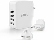 ttecWallCharger5.1A,4USBPort,White