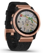 Garminfenix6SSapphire,Rosegold-tonewithheatheredblacknylonband