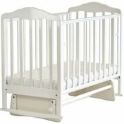 124001КроватьдетскаяБерезка(автостенка,маятник,пакладкаПВХ,белый)Размер1200*600мм