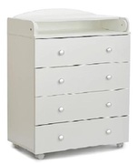 700061КомодСКВ,80см,4ящика,колеса,белый