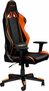 "GamingChairCanyonDeimos,Maximumload150kg,Headrest&Lumbarcushion,Black/OrangeWheels:60mmPolyurethane,Class4GasLift,Armrests:3DAdjustable,Tilted90°-165°,BendingMechanism:Butterfly,1.5mmThickMetalFrame,Nylon5StarsBase,PU