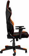 "GamingChairCanyonDeimos,Maximumload150kg,Headrest&Lumbarcushion,Black/OrangeWheels:60mmPolyurethane,Class4GasLift,Armrests:3DAdjustable,Tilted90°-165°,BendingMechanism:Butterfly,1.5mmThickMetalFrame,Nylon5StarsBase,PU