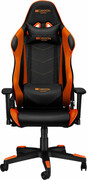 "GamingChairCanyonDeimos,Maximumload150kg,Headrest&Lumbarcushion,Black/OrangeWheels:60mmPolyurethane,Class4GasLift,Armrests:3DAdjustable,Tilted90°-165°,BendingMechanism:Butterfly,1.5mmThickMetalFrame,Nylon5StarsBase,PU