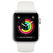 AppleWatch342mm/SilverAluminiumCaseWithWhiteSportBand,MTF22GPS