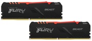 16GB(Kitof2*8GB)DDR4-3200KingstonFURY®BeastDDR4RGB,PC25600,CL16,1.35V,Auto-overclocking,AsymmetricBLACKlow-profileheatspreader,DynamicRGBeffectsfeaturingKingstonFURYInfraredSync,IntelXMPReady(ExtremeMemoryProfiles)