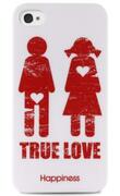 HappynessCover"Truelove"foriPhone4/4s,whitewithredtext&drawing