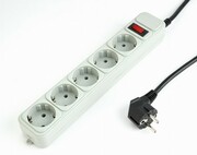 GembirdSurgeProtectorSPG3-B-6C,5Sockets,1.8m,upto250VAC,16A,safetyclassIP20,Grey