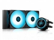 DEEPCOOLLiquidCooler"GAMMAXXL240TBLUE",Anti-leakTechInside,2x120mmfanswithPWMcontrol,fans:500~1800rpm,pump:2550rpm,17.8dBA,69.34CFM,4pin,HydroBearing,Copper