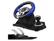 WheelSVENGC-W600,RacingWheel,2motorsforVibrationeffects,Built-inVibrationfeedback,Twoaxes,D-Pad,Tiptronicgearlever,12additionalkeys,pedals,USB(Windows,PS3)