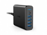 WallChargerCellular,5USB,QC+PD,60W,Black