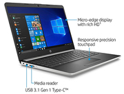 14.0"HP14-DF0023clSilver,IntelCorei3-8130U2.2-3.4GHz/4GBDDR4/128GBSSD/IntelUHD620/WiFi802.11ac/Bluetooth/WebcamHD/Backlitkeyboard/14.0"FHDIPSBrightViewWLED-Backlit(1920x1080)/Windows10Home,64-bit