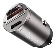 USBCarCharger-HOCODZ1PLUS,2xUSBcharger,Totaloutput:5V/4.8A,uptoPD3.0/QC3.0,Superminicarcharger,Silver
