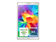 8.4"-SamsungGalaxyTabS8.4LTET70516GBwhite,8.4"SuperAMOLED(2560x1600),QuadCore2.3GHz,Adreno330,3GBRAM,16Gbflashdrive+50GBDropbox,8MPback,2.1MPfrontcamera,4900mAh,MicroSD,WiFi-ac,LTE,IRLed,GPS,BT,Android4.4KK