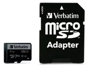 128GBmicroSDClass10U3UHS-IV30+SDAdapterVerbatimProU3microSDXC,600x,Readupto:90MB/s,Writeupto:45MB/s
