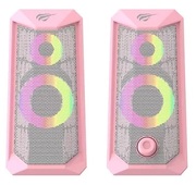 GamingSpeakersHavitSK202,2x2.5"drivers,2x3WRMS,4Ohm,3.5mm+USB,RGB,Pink