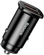 BaseusCarCharger2xUSBSquareMetal30WQC3.0,Black