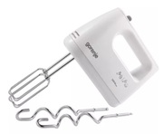 МиксерGorenjeM360CW,400Wpoweroutput,5speedlevelsplusmomentlevel/turbolevel,2xdoughhook,2xbeater,bowlwithvolumeof2l,footmixerrod,white