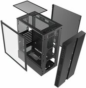 2EGAMINGComputercaseRUNA(G2107)MidT,2xUSB2.0,1xUSB3.0,1x120mmARGB+ARGBstrip,TG(sidepanel),withoutPSU,black