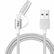 TELLUR3in1USB-microUSB&lightning+adapt1m,argitiu