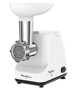 МясорубкаMoulinexME111032,1400Wpoweroutput,2perforateddiscs,sausageandkebbestuffers,grindingspeed1.7kg/min,white