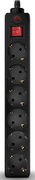 SurgeProtectorSVENOptima,6Socketswithchildrenprotection,5m,Black