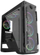 CaseATXGAMEMAXOptical,w/oPSU,4x120mmARGBfans,Fancontroller,Transparent,USB3.0,Black